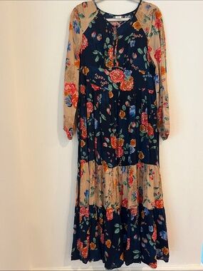 Patrons of Peace Navy Floral Button-Front Dress